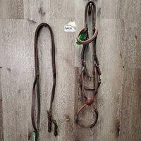 Fs Rsd Monocrown Figure 8 Bridle, Buckles, Rubber Reins *vgc/gc, stains, dirty, rubs, faded spots, tight keepers, repair
