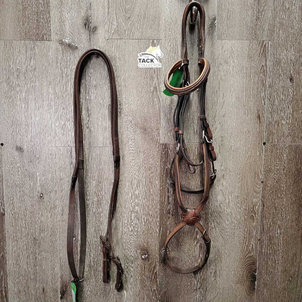 Fs Rsd Monocrown Figure 8 Bridle, Buckles, Rubber Reins *vgc/gc, stains, dirty, rubs, faded spots, tight keepers, repair