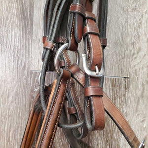 Fs Rsd Monocrown Figure 8 Bridle, Buckles, Rubber Reins *vgc/gc, stains, dirty, rubs, faded spots, tight keepers, repair