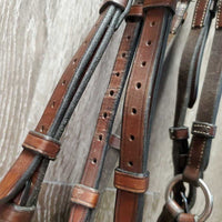 Fs Rsd Monocrown Figure 8 Bridle, Buckles, Rubber Reins *vgc/gc, stains, dirty, rubs, faded spots, tight keepers, repair