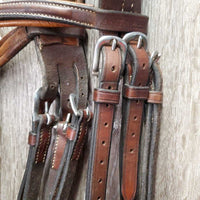 Fs Rsd Monocrown Figure 8 Bridle, Buckles, Rubber Reins *vgc/gc, stains, dirty, rubs, faded spots, tight keepers, repair
