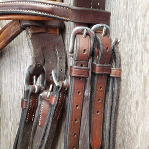 Fs Rsd Monocrown Figure 8 Bridle, Buckles, Rubber Reins *vgc/gc, stains, dirty, rubs, faded spots, tight keepers, repair