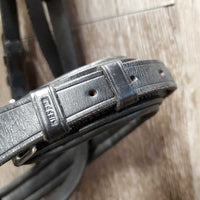 Monocrown Rsd Padded Dressage Bridle, Buckles, Flash, Rubber Reins *xc/like new