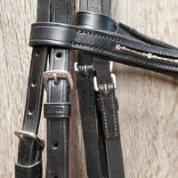 Monocrown Rsd Padded Dressage Bridle, Buckles, Flash, Rubber Reins *xc/like new
