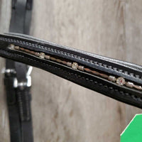 Monocrown Rsd Padded Dressage Bridle, Buckles, Flash, Rubber Reins *xc/like new
