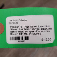 Pr Thick Nylon Lined Soft Stirrup Leathers *xc/vgc, clean, mnr dents, rubs, scrapes & scratches
