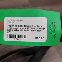 Pr Light Stirrup Leathers *vgc, clean, mnr stiff, twists, rough holes, rubs, dents & faded

