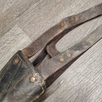 Leather Miracle Cribbing Collar *fair, dirty, stiff, ruisty, scrapes, trimmed, xholes

