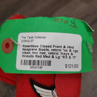 Closed Front & Hind Neoprene Boots, velcro *xc & vgc, clean, mnr hair, velcro: frays & threads
