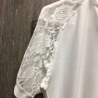 SS Show Shirt, 1/4 zip, lace sleeves, tag *new
