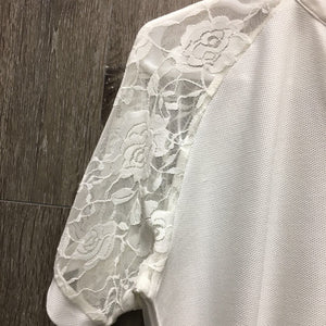 SS Show Shirt, 1/4 zip, lace sleeves, tag *new