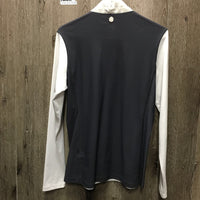 LS Hvy Show Shirt, 1/2 zip up, Mesh Sides *vgc, puckered & crinkled collar, rubs
