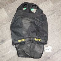 Hvy Mesh Fly Mask, velcro Nose *gc, clean, hairy, unstitched, mnr rubs, stains & snags, curled edge, hairy velcro
