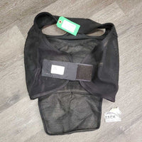 Hvy Mesh Fly Mask, velcro Nose *gc, clean, hairy, unstitched, mnr rubs, stains & snags, curled edge, hairy velcro
