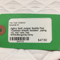 Quilt Jumper Saddle Pad, "Common Wealth Saddles", piping *xc, mnr rubs, hair
