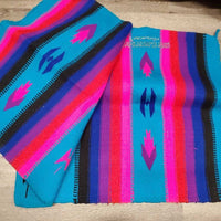 Wool Western Saddle Blanket, "M & K Ranche Classic" *vgc, mnr hair, snags, dirt