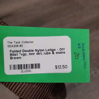 Folded Double Nylon Latigo - Off Billet *vgc, mnr dirt, rubs & stains
