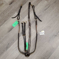 Clinker, Elastic & Padded Leather Breastplate, Running Martingale Attach *xc, clean, v.mnr residue, xholes, mnr cracks
