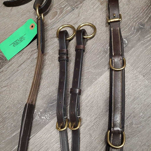 Clinker, Elastic & Padded Leather Breastplate, Running Martingale Attach *xc, clean, v.mnr residue, xholes, mnr cracks