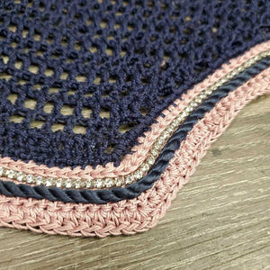 FUN Bonnets Crochet Bonnet, 1x piping, 1x bling *like new, mnr hair