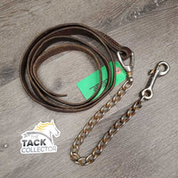 78" Thin Leather Lead Shank, 20" Nose Chain *gc, clean, rust, scrapes, scratches, slices