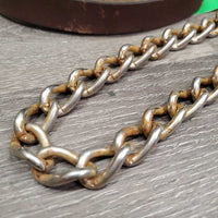 78" Thin Leather Lead Shank, 20" Nose Chain *gc, clean, rust, scrapes, scratches, slices
