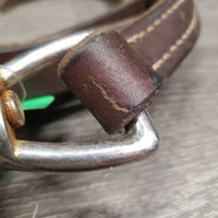 78" Thin Leather Lead Shank, 20" Nose Chain *gc, clean, rust, scrapes, scratches, slices