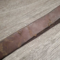 78" Thin Leather Lead Shank, 20" Nose Chain *gc, clean, rust, scrapes, scratches, slices
