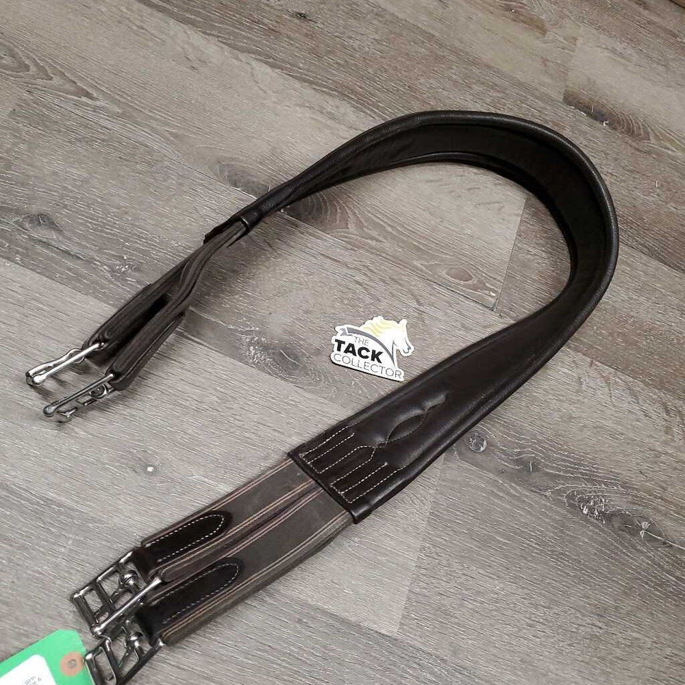 FS Padded Leather Girth, 2x els *vgc/xc, mnr dirt/residue & hair