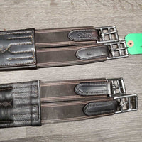 FS Padded Leather Girth, 2x els *vgc/xc, mnr dirt/residue & hair
