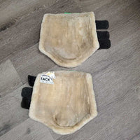 Pr Closed Fleece Boots, velcro *gc, dirty, rubs, clumpy, hairy, scrapes, peeled edges
