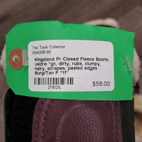 Pr Closed Fleece Boots, velcro *gc, dirty, rubs, clumpy, hairy, scrapes, peeled edges
