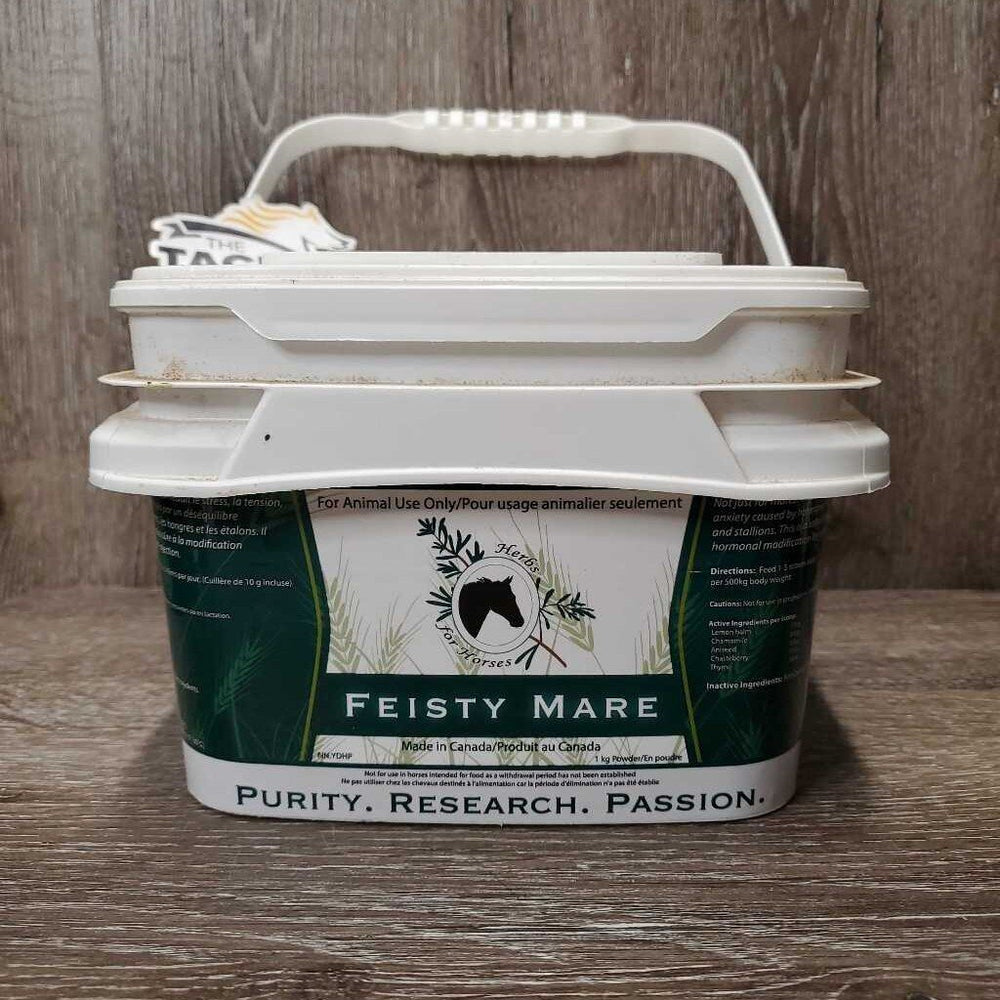 Feisty Mare Supplement *1/3 +/- full, dirty box, cracked/broken lid - still seals