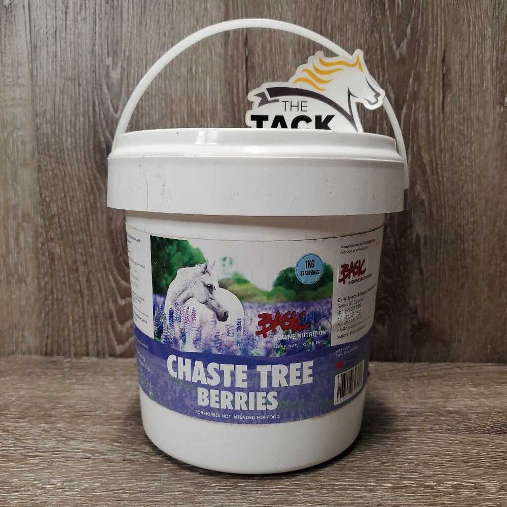 Chaste Tree Berries Feed Supplement *1/3 +/- full, dirty container, EXPIRED 09/2024