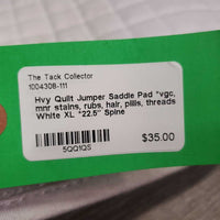 Hvy Quilt Jumper Saddle Pad *vgc, mnr stains, rubs, hair, pillls, threads
