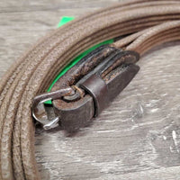 Pr Cotton Web Draw Reins, leather buckle loop ends *gc, clean, dirt, rubs, creases, dry, faded, rust, edges: rubs, faded & snags