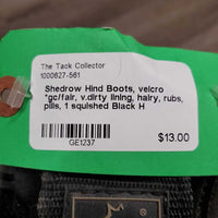 Hind Boots, velcro *gc/fair, v.dirty lining, hairy, rubs, pills, 1 squished