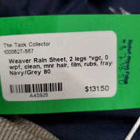 Rain Sheet, 2 legs *vgc, 0 wpf, clean, mnr hair, film, rubs, frays
