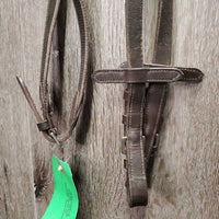 Rsd Leather Bridle, Rubber Web Reins *gc, stiff, dry, dirt, creases, tight keepers, rubs, faded spots, edge scrapes
