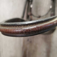 Rsd Leather Bridle, Rubber Web Reins *gc, stiff, dry, dirt, creases, tight keepers, rubs, faded spots, edge scrapes
