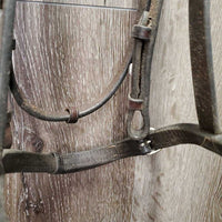 Rsd Leather Bridle, Rubber Web Reins *gc, stiff, dry, dirt, creases, tight keepers, rubs, faded spots, edge scrapes
