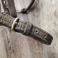 Rsd Leather Bridle, Rubber Web Reins *gc, stiff, dry, dirt, creases, tight keepers, rubs, faded spots, edge scrapes
