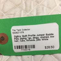 Quilt Profile Jumper Saddle Pad, piping *gc, dingy, stained, mnr hair, rubs, threads, pills
