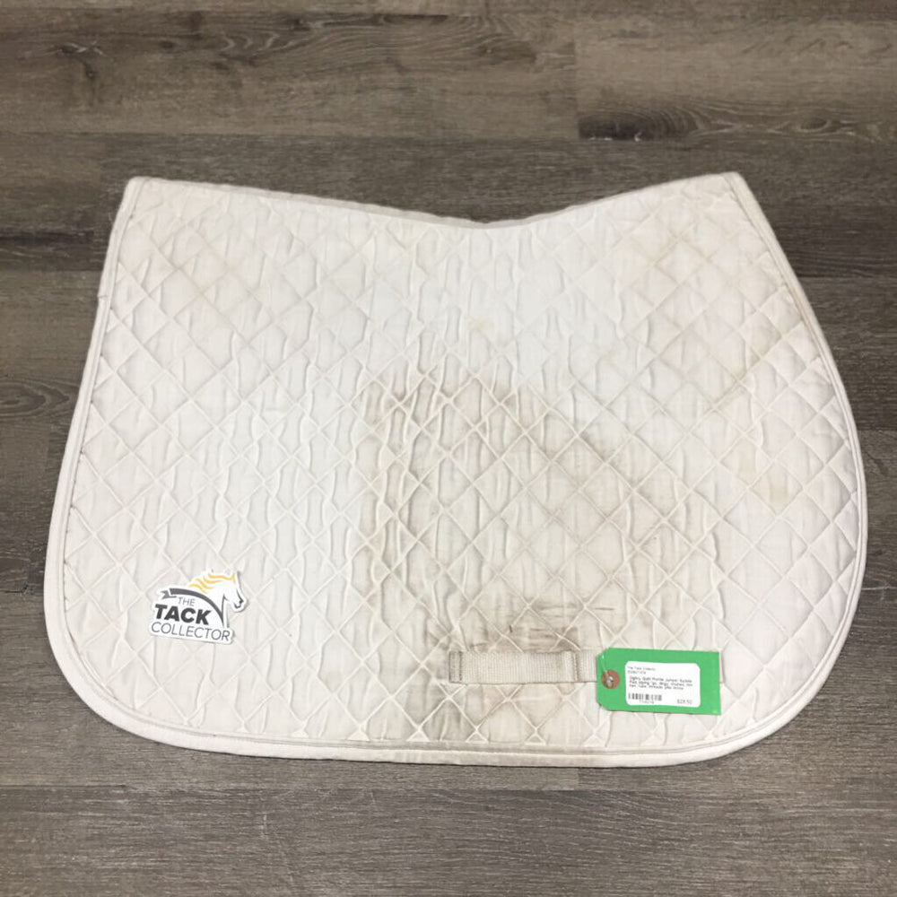 Quilt Profile Jumper Saddle Pad, piping *gc, dingy, stained, mnr hair, rubs, threads, pills