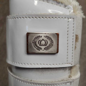 Closed Front & Hind Boots, velcro, fleece *vgc, clean, mnr stains, rubs, scratches & scrapes, hairy velcro