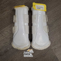 Closed Front & Hind Boots, velcro, fleece *vgc, clean, mnr stains, rubs, scratches & scrapes, hairy velcro