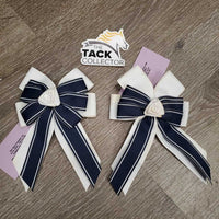 Short Ribbon Hair Bows, Barettes *vgc, mnr frayed ends & stains
