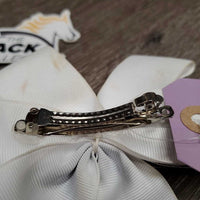 Short Ribbon Hair Bows, Barettes *vgc, mnr frayed ends & stains
