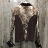 LS Western Show Shirt - Jacket, Zipper, Wide Collar & Cuffs, Bling *vgc, mnr puckers, snags, rubs & frays
