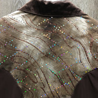 LS Western Show Shirt - Jacket, Zipper, Wide Collar & Cuffs, Bling *vgc, mnr puckers, snags, rubs & frays
